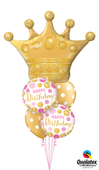 <p>49343 Фольгированный шарик наполненный гелием (Корона) Shape 104 cm - 14,00 €</p> <p>49164 Фольгированный шарик наполненный гелием (Happy Birthday Pink Dots) 46cm - 7,00 €</p> <p> </p>